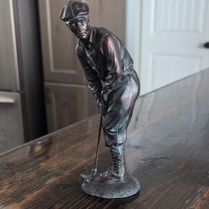 Bronze Golfer Sculpture Figure  - Home Decor